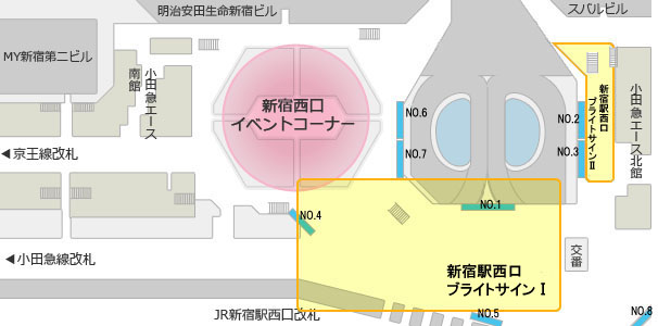 新宿駅西口広場 見取り図