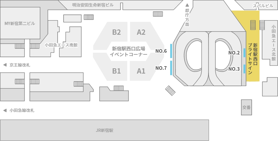 新宿駅西口広場 見取り図